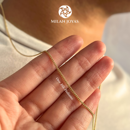 Cadena Cubana 60m de Milan Joyas Oro Italiano 18k