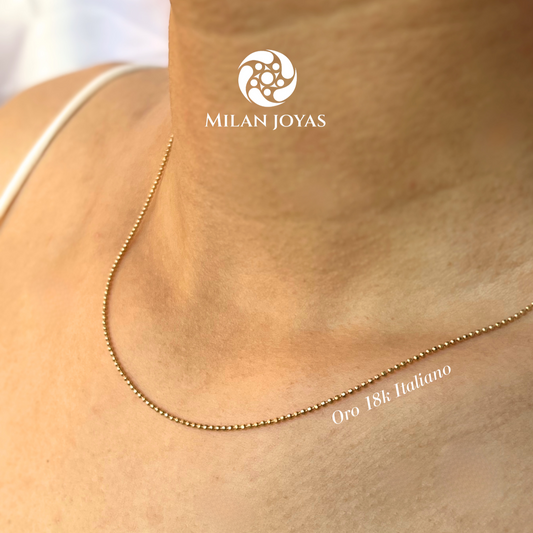 Cadena Militar 50 cm de Milan Joyas Oro Italiano 18k
