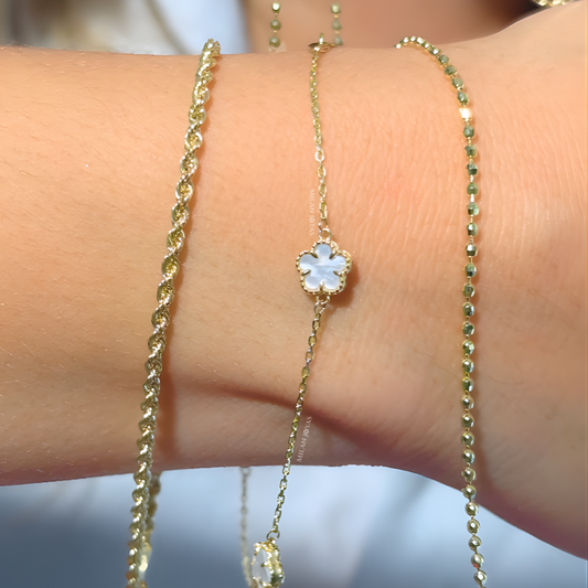 Pulsera Trebol Blanco